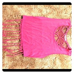 Pink woven short top